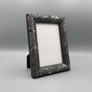 Silver and Black Picture Frame 4x 6 Photo Frame Traditional Ornate Portraits Miniature Artwork Additional Common Sizes image 1