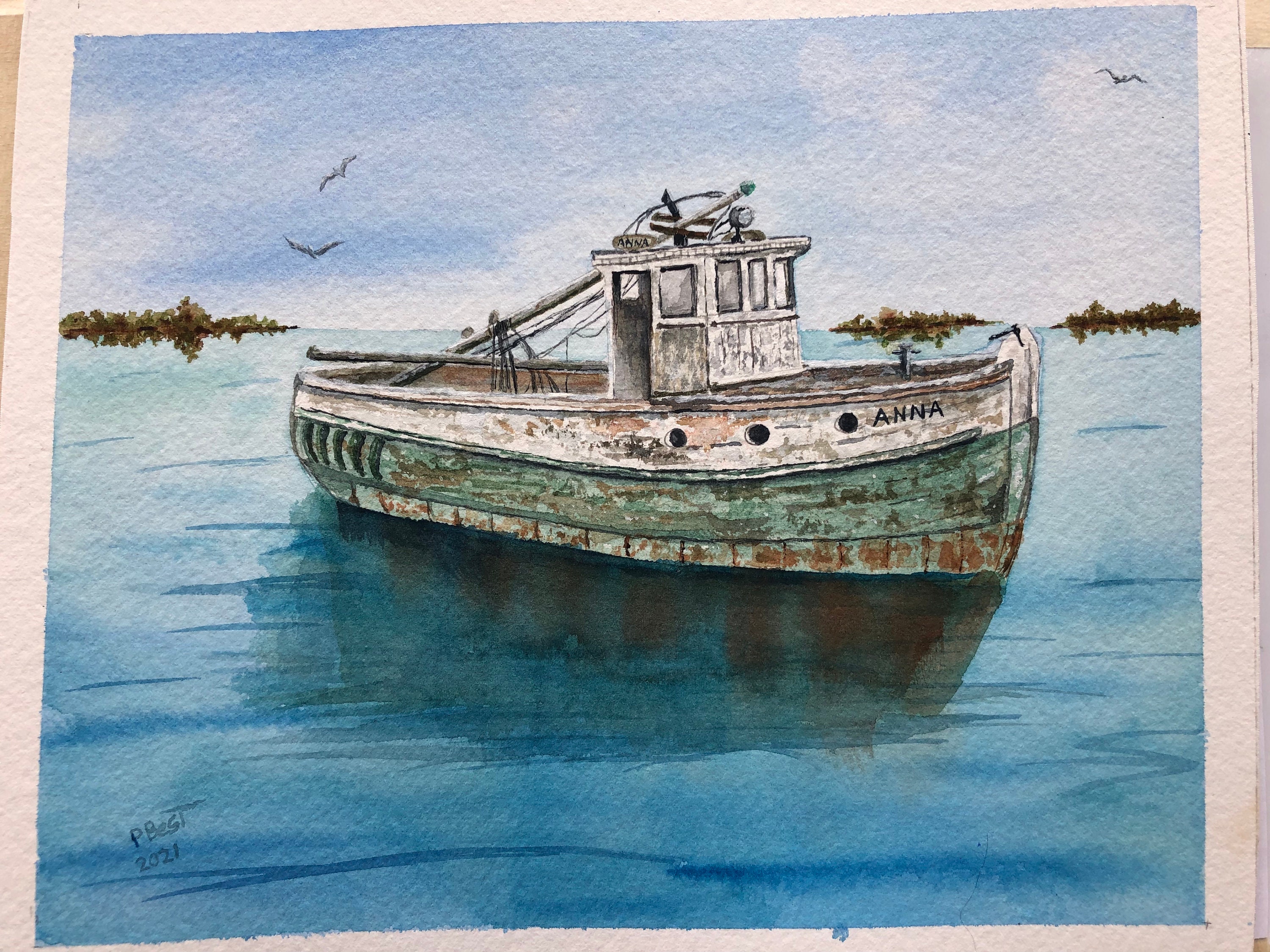 Anna Watercolor Boats Anna Cape Vincent Fishing Boat Etsy