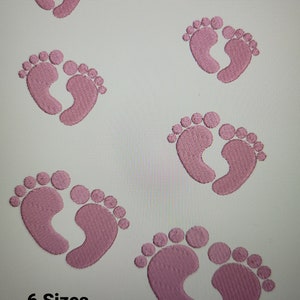 Baby Feet Embroidery, Mini Baby embroidery, Footprint, Filled embroidery, Newborn embroidery, Baby girl footprint, Baby boy footprinti