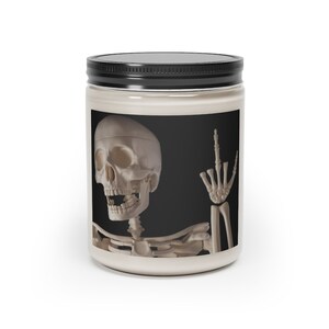 Middle Finger Skeleton Scented Candle, 9oz