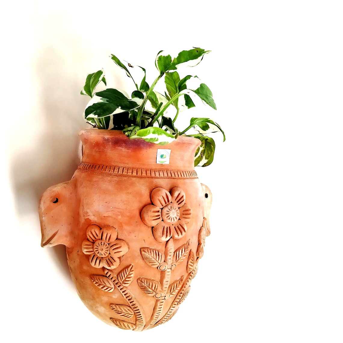 Terracotta wall mount planter set of 2 jug Etsy