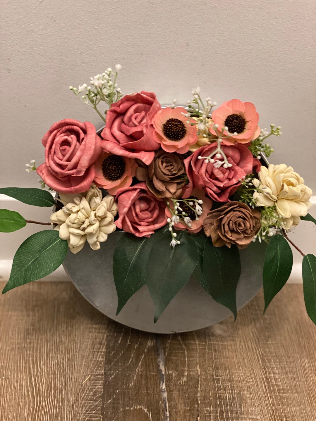 Wooden Flower Wall Decor Etsy