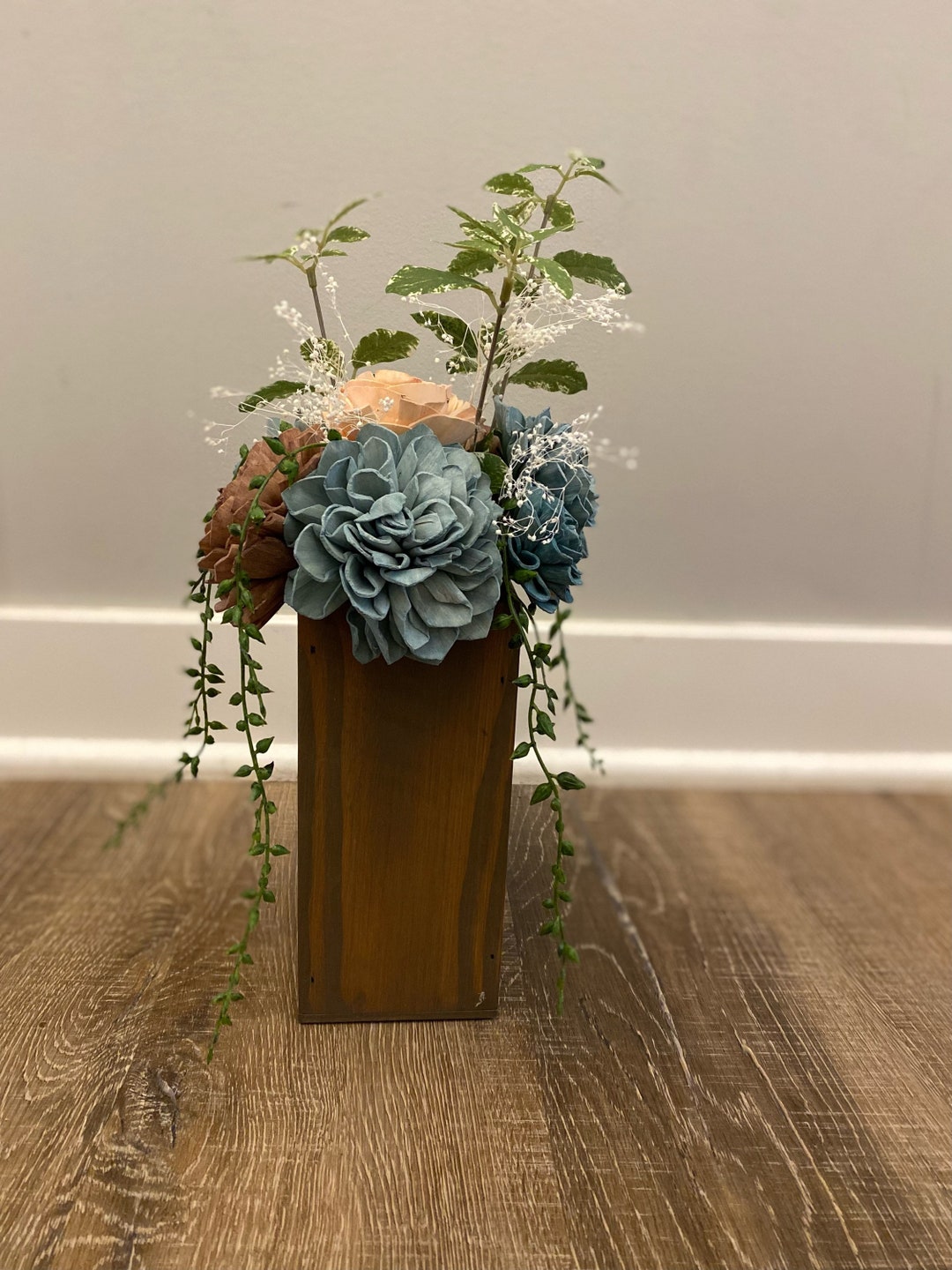 Wooden Flower Arrangement Etsy