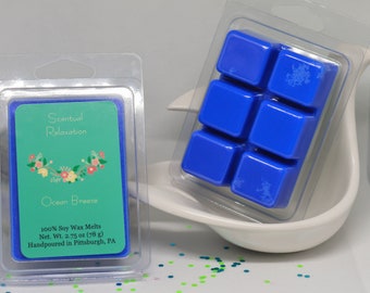 Ocean&#39;s Breeze Wax Melts - Dark Blue - Handpoured Soy