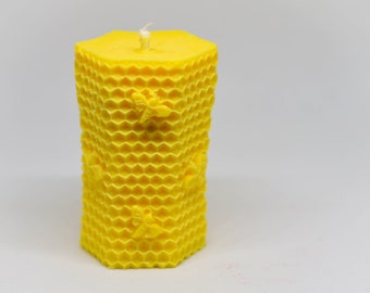 Honeycomb Pillar Candle - Made to Order & Customizable - Handpoured Soy