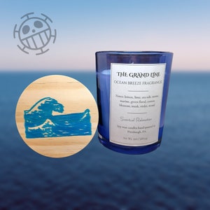 The Grand Line - One Piece inspired Candle - 13oz Soy Wax - Ocean Breeze Scented
