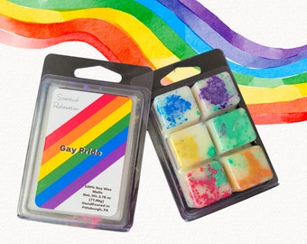 Pride Soy Wax Melts - 2.75oz Clamshell - Unique Scents with Pride Colors for Gay, Lesbian, Trans, Bi, Pan, Ace & More