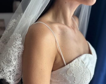 Tirantes de perlas para vestido de boda, joyas para el hombro, regalos para damas de honor, elegante accesorio nupcial, brazo blanco, charreteras doradas extraíbles.