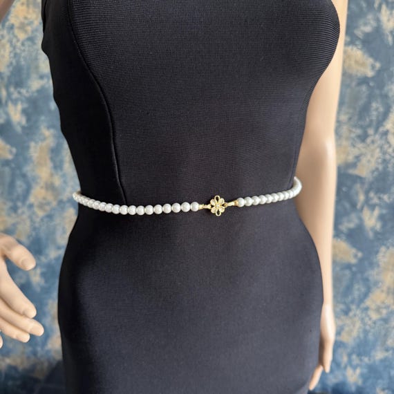 Rhinestone Pearl Crystal Wedding Belt Elegant Bridal Prom Dress Accessory Amazon.com: Vpang Bridal Wedding Dress Sash Belt Applique  main image 4