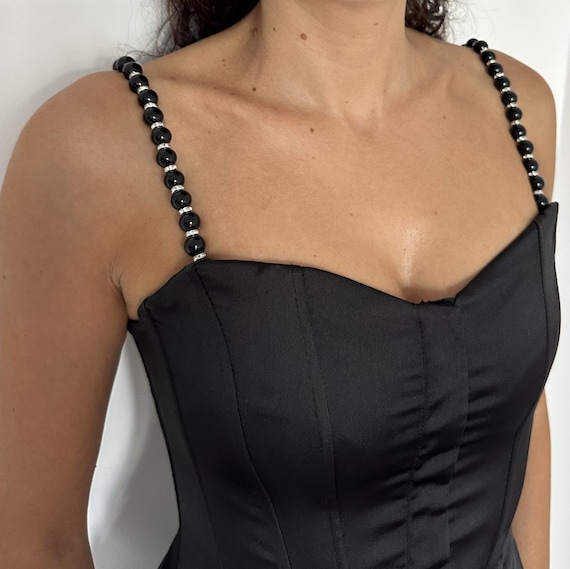 Black dress with silver straps 2025