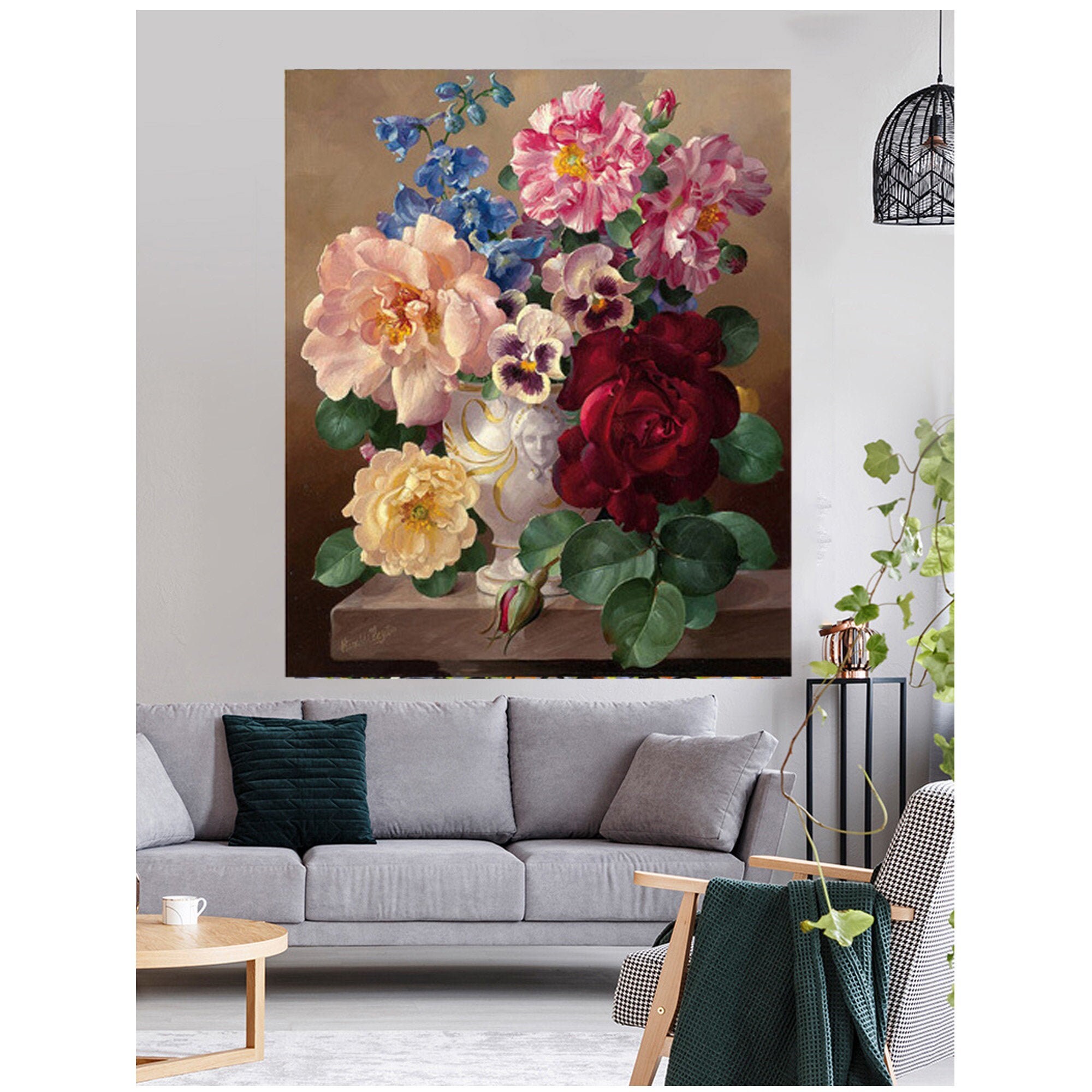 Vintage Rose Paint By Numbers Kit DIY Without FrameAdult Etsy