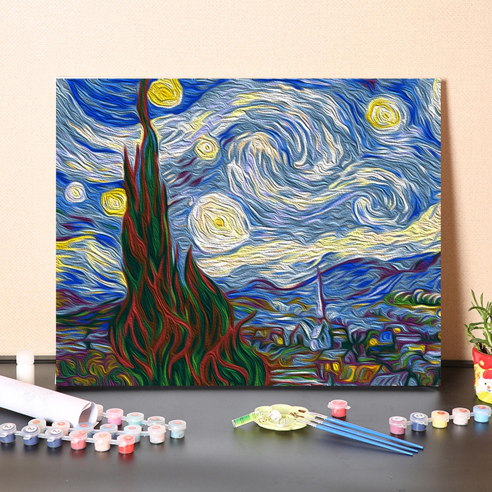 Van Gogh Starry Night Paint By Number KitColor By Etsy