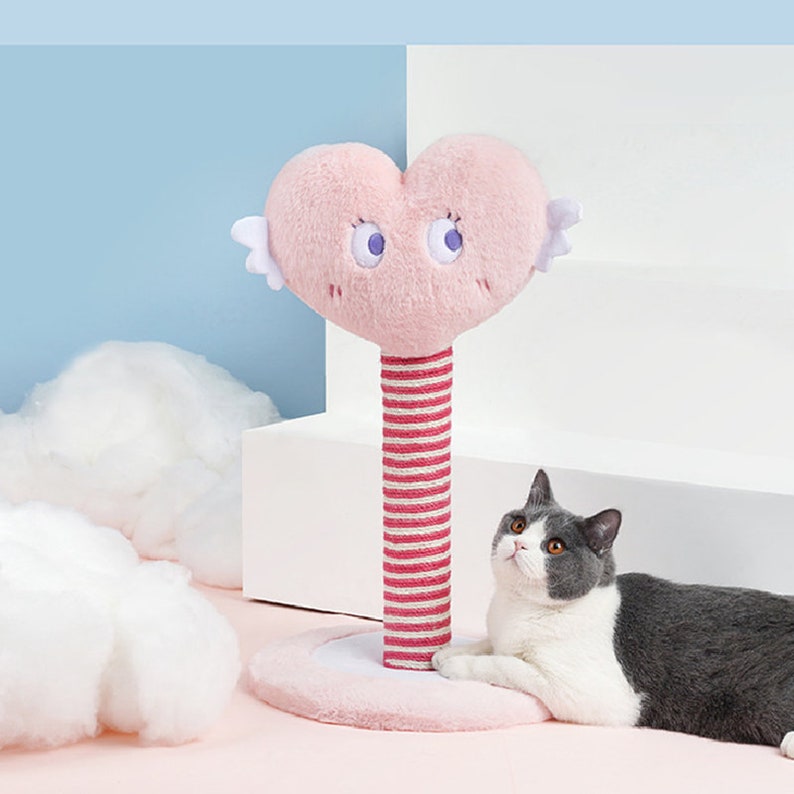 Cat Scratcher Cat Scratching Post Pink Love Cat Tree 23.6 Etsy