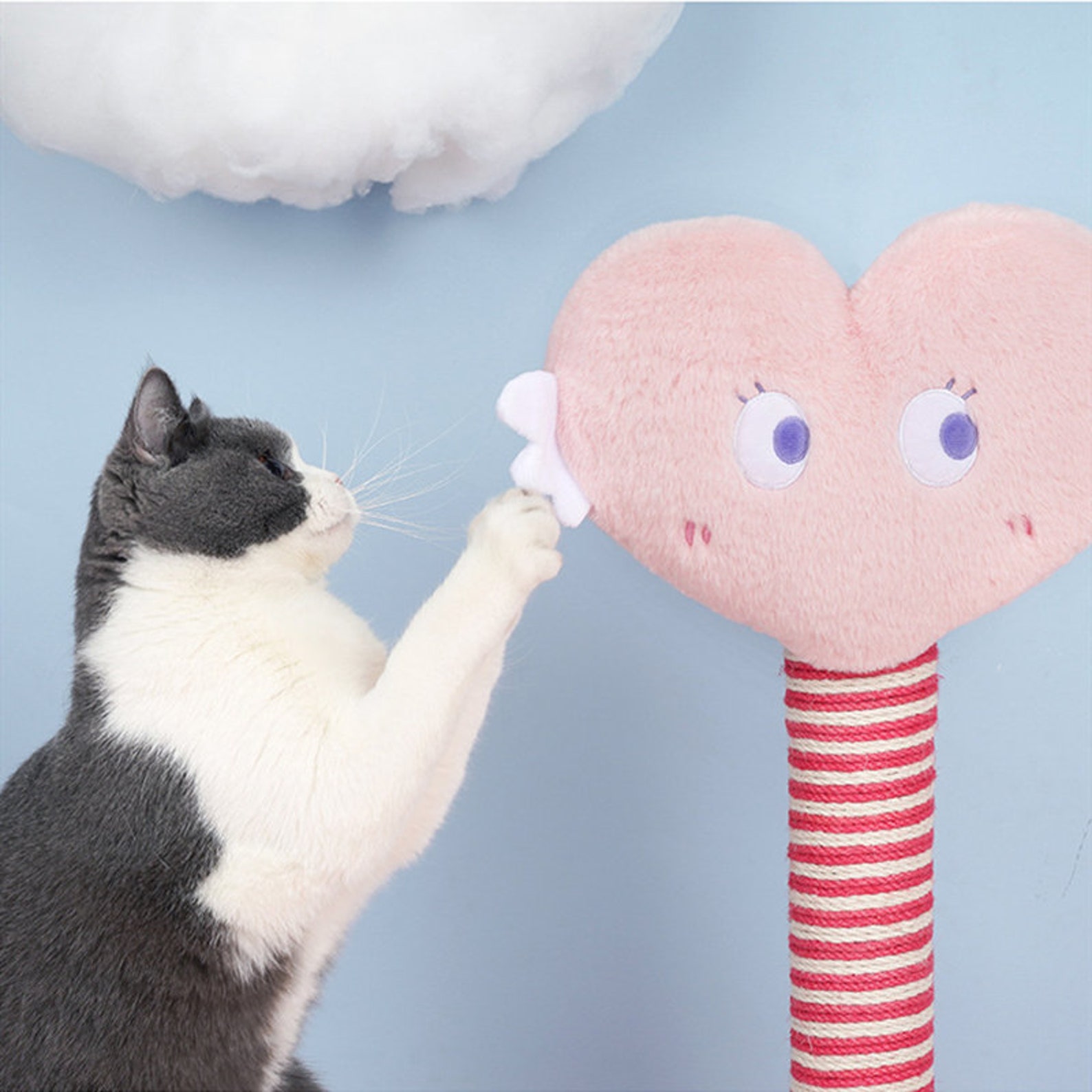 Cat Scratcher Cat Scratching Post Pink Love Cat Tree 23.6 Etsy