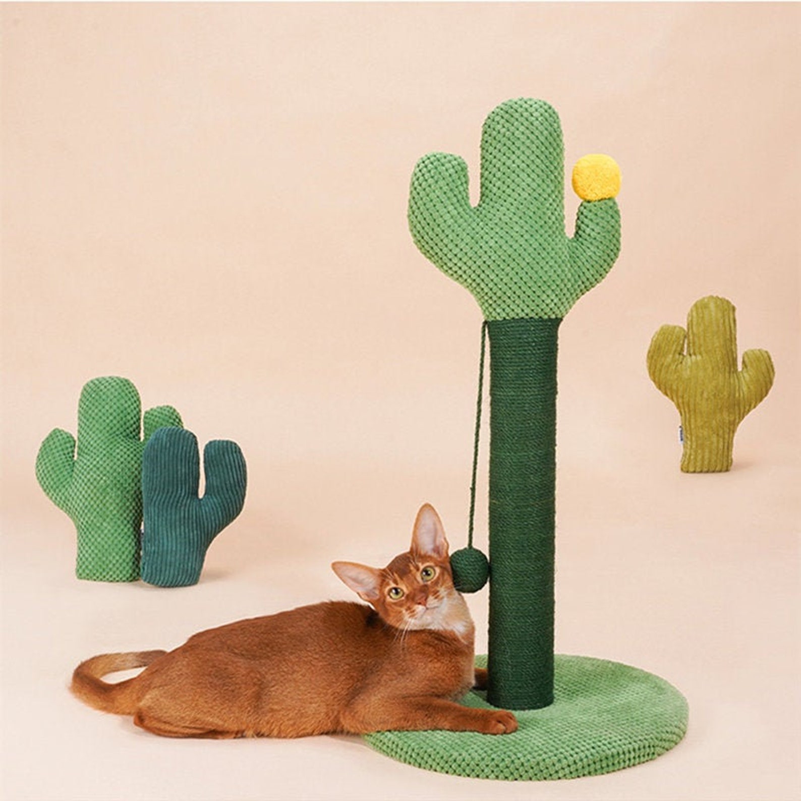 Cactus Cat Scratching Post Cat Tree 25.6 Inches Scratcher | Etsy