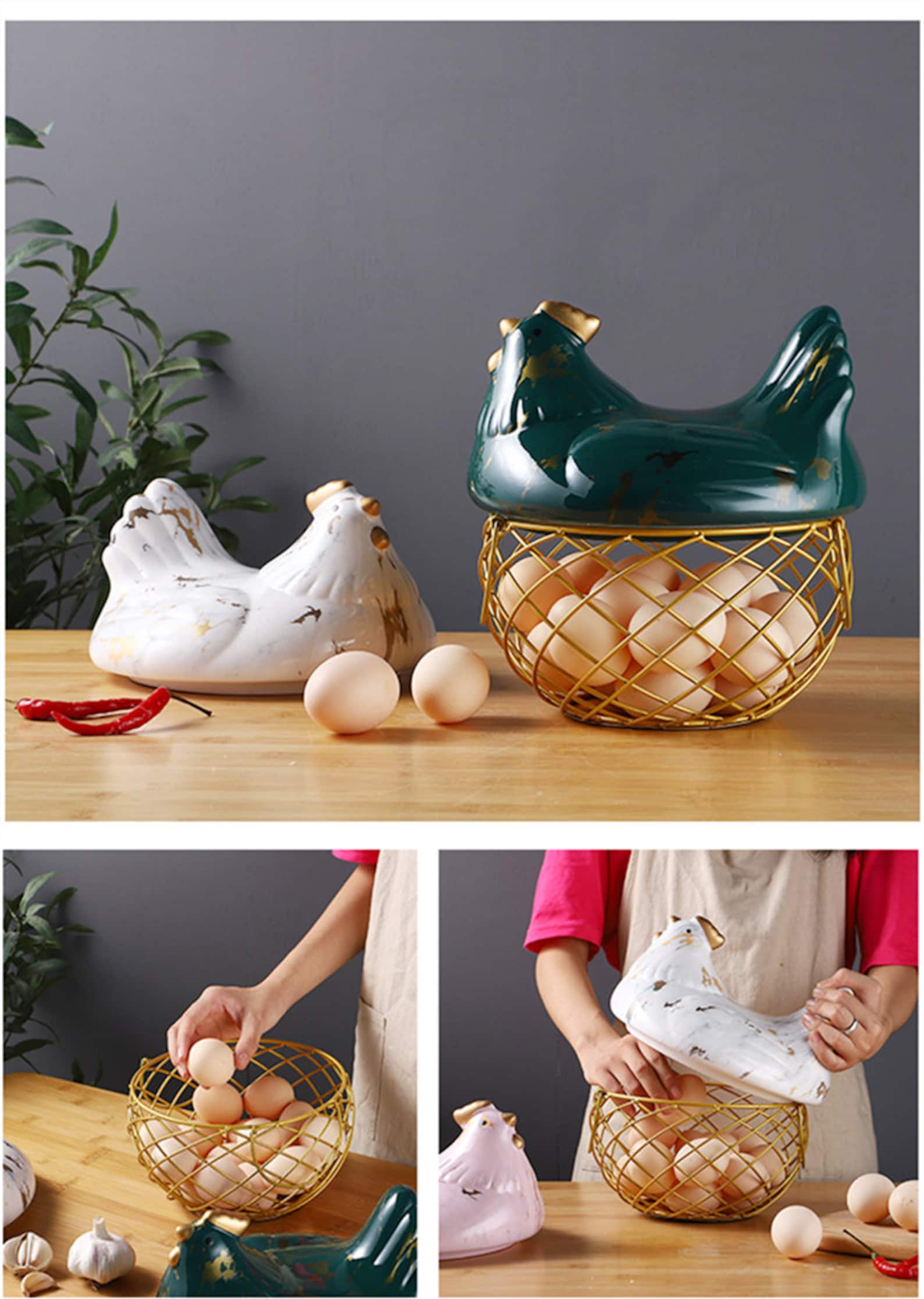 Household Kitchen Ceramic Egg Basket Fruit and Vegetable Etsy
