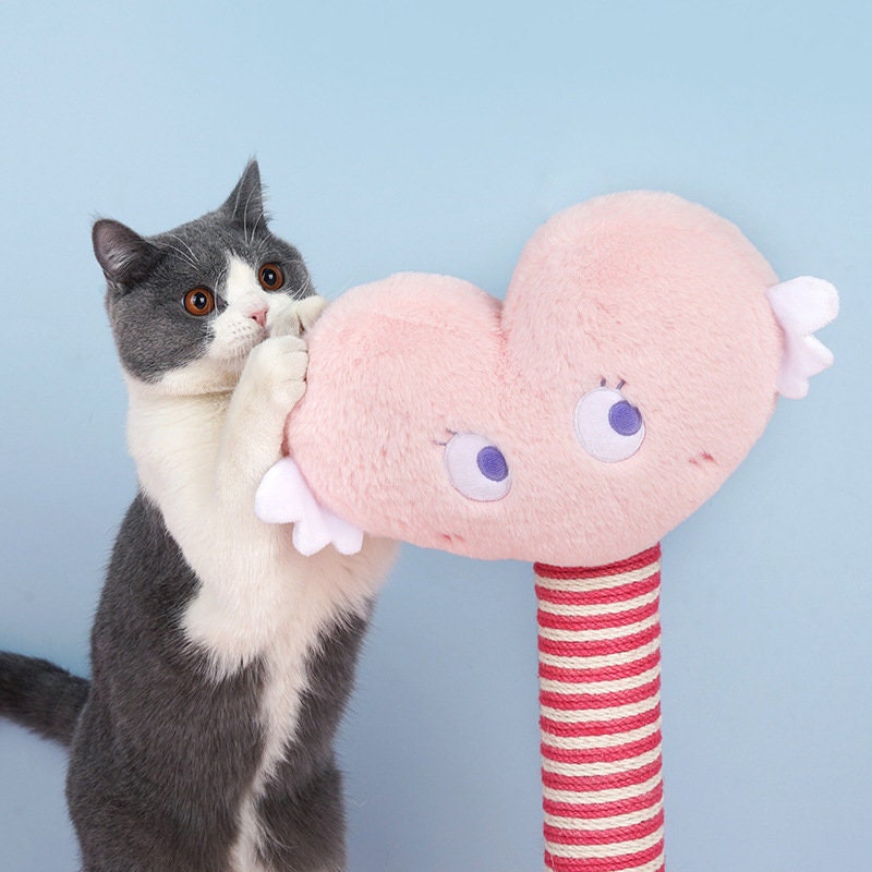 Cat Scratcher Cat Scratching Post Pink Love Cat Tree 23.6 Etsy