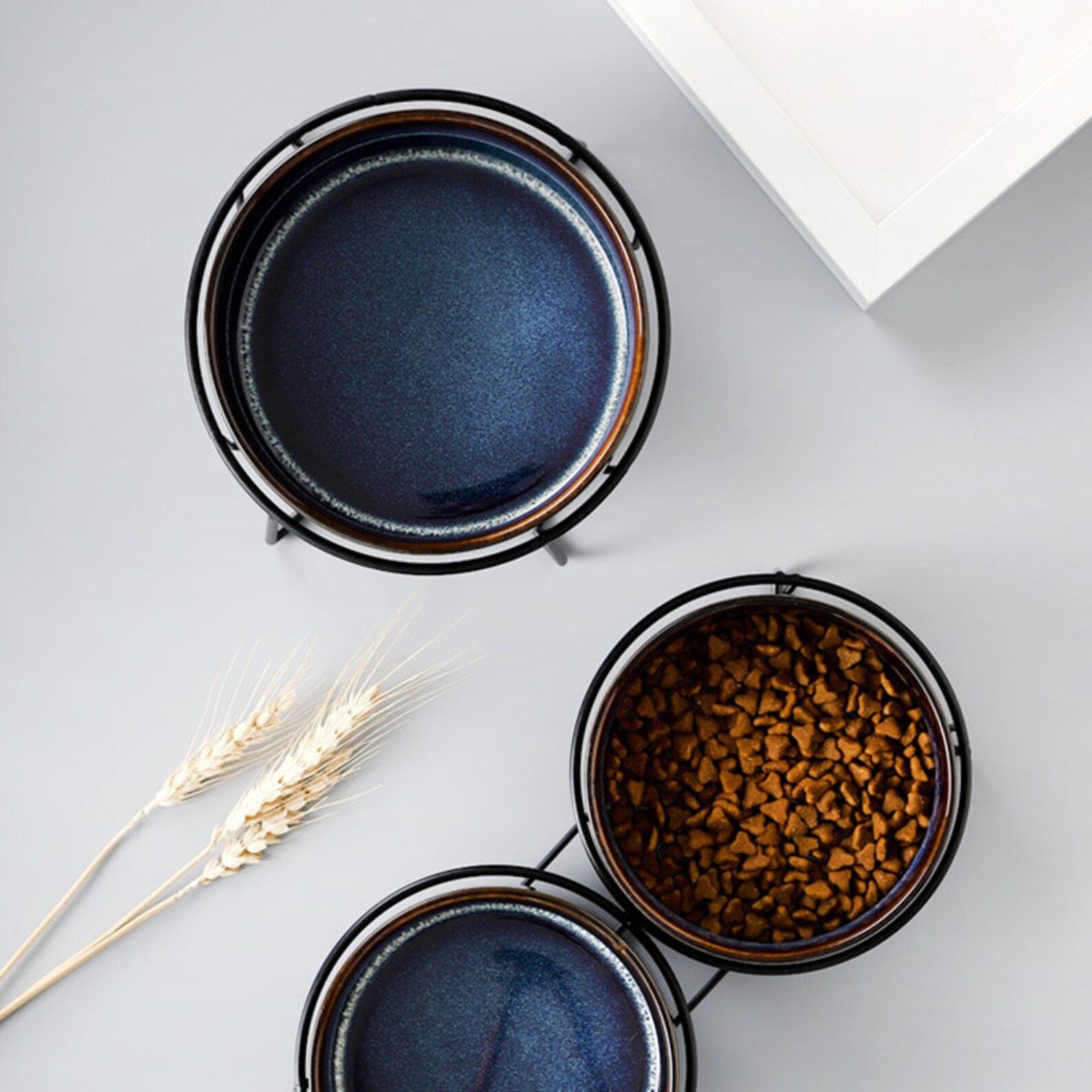 Ceramic Pet Bowls With Metal Stand Dog Bowlcat Bowlfeed Etsy Australia