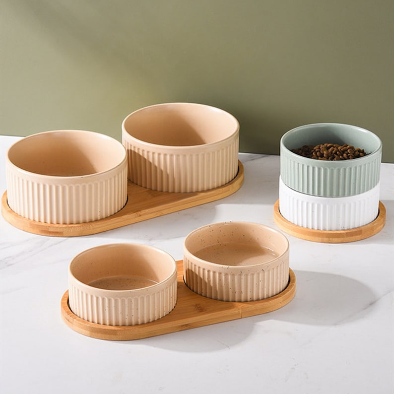 Pet Bowl Set With Free Choice of Color Ceramic Material With Etsy