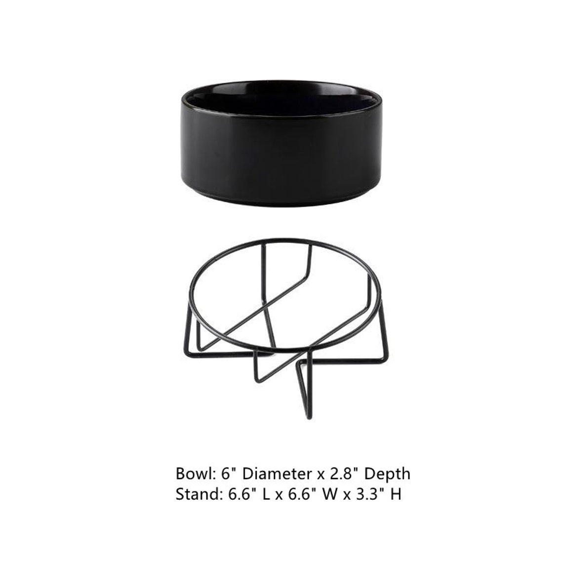 Ceramic Pet Bowls With Metal Stand Dog Bowlcat Bowlfeed Etsy