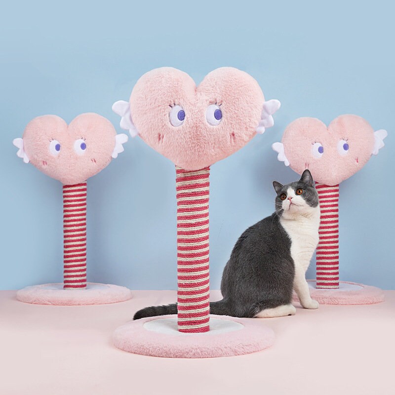 Cat Scratcher Cat Scratching Post Pink Love Cat Tree 23.6 Etsy