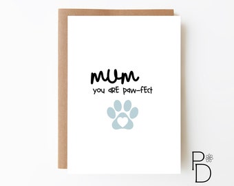 CARD for DOG MUM - Mother's Day Card + Birthday Card for Mum + Fur Baby Card + Card For Mummy + Digital Download Option + Cute Card For Mum