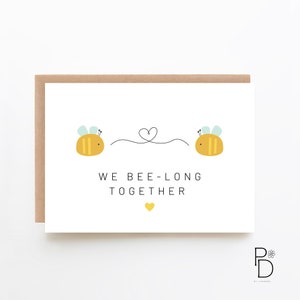 Karta We Bee-long Together - Karta walentynkowa + Karta dla niej + Karta pszczela + Ślub + Rocznica + Zaręczyny + Opcja pobrania cyfrowego