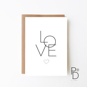 Love Heart Card - Valentine's Day Card + Engagement Card + Digital Download Option + Card For Mum, Her + Wedding Card + Anniversary Card