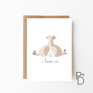 Cartão I Love Us Geese - Opção de download digital + Cartão Bird Dia dos Namorados + Cartão Para Ela + Cartão de Amor + Casamento + Aniversário + Noivado