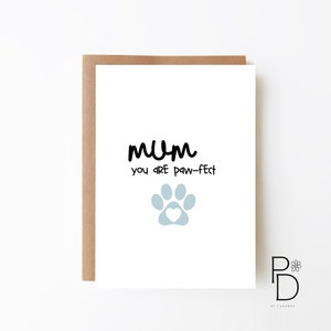 CARD for DOG MUM - Mother's Day Card + Birthday Card for Mum + Fur Baby Card + Card For Mummy + Digital Download Option + Cute Card For Mum