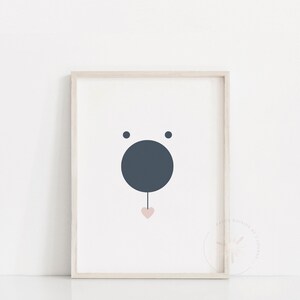 Minimalistic Bear Nursery Print - A4 Kids Poster + Bedroom Print For Children + Fun Print For Baby + Baby Shower Gift + Simple Bear Print