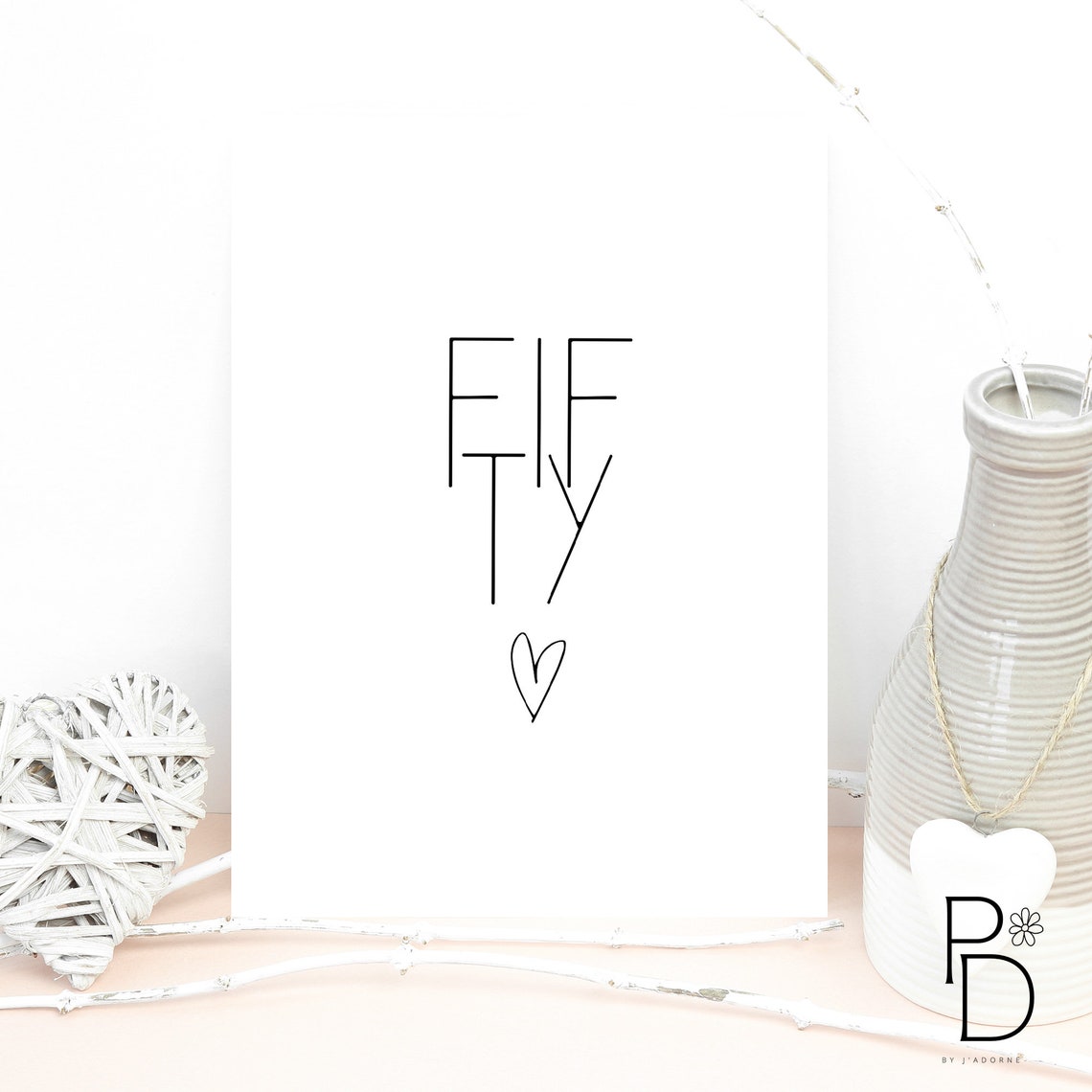 50th MILESTONE BIRTHDAY CARD Happy Birthday Card Digital - Etsy