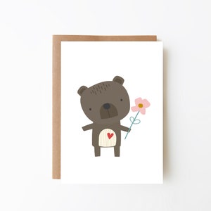 Bear Love Card - Valentine's Day + Engagement Card + Digital Download Option + Card For Mum + Wedding Card + Anniversary + Kid's Card