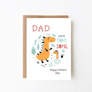 Papa, je bent brullende dinosaurus vaderdagkaart - Vaderdagcadeau + speciale kaart voor papa + grappige vaderdagkaart + papa dinosauruskaart