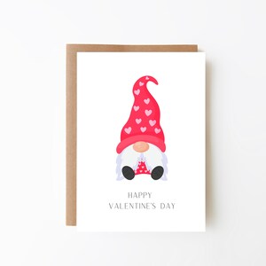 Gnome Happy Valentine's Day Card - Digitale downloadoptie + Kaart voor vrouw + Leuke liefdeskaart + Leuke Valentijnsdagkaart + Wenskaart