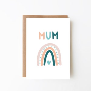 CARD FOR MUM - Muttertagskarte + Regenbogenkarte für Mama + Geburtstagskarte für Mama + Karte für Mama + Digital Download Option, Regenbogen Mama Karte