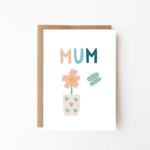 TARJETA PARA MAMÁ - Tarjeta Floral Para Mamá + Tarjeta Flor Mamá + Opción Descarga Digital + Tarjeta Flor Mariposa + Tarjeta Cumpleaños Mamá + Tarjeta Para Mamá