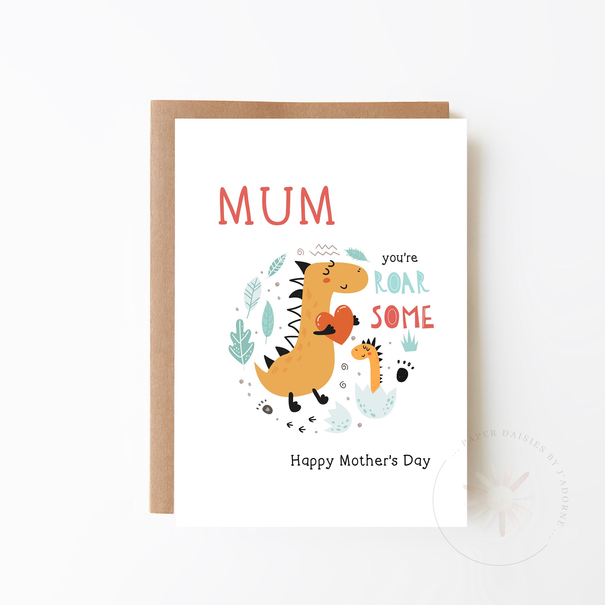 Embroidered Dinosaur You’re Roarsome Card