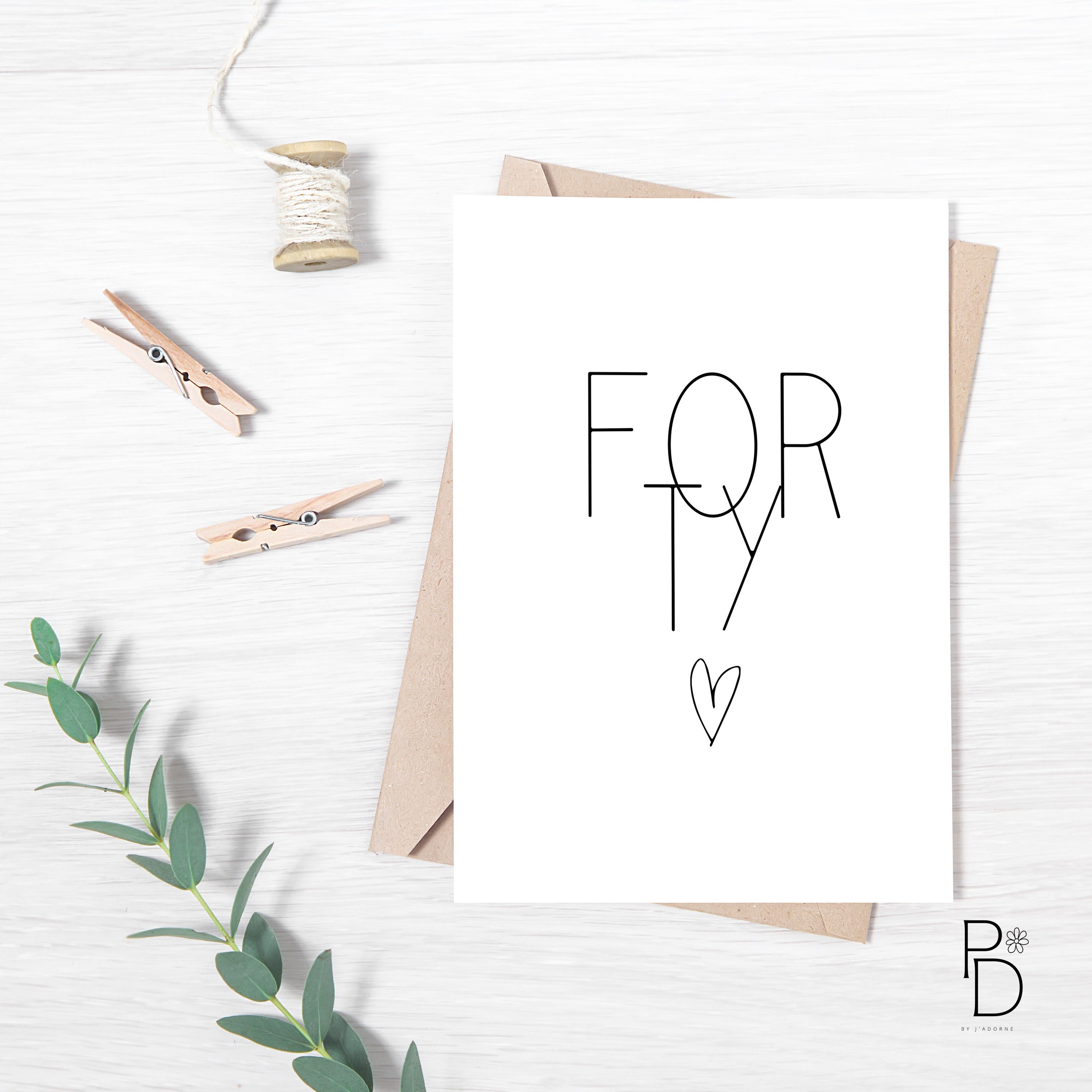 40th MILESTONE BIRTHDAY CARD - Happy Birthday Card + Digital Download