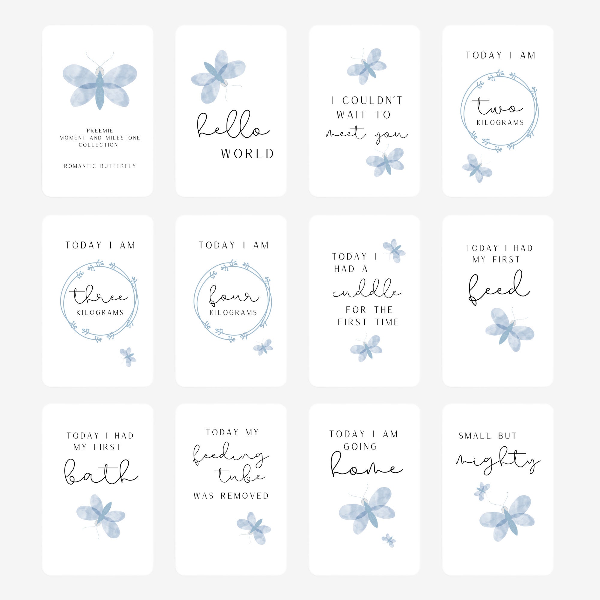 Premature Baby Milestone Cards DIGITAL DOWNLOAD, Preemie, NICU, New