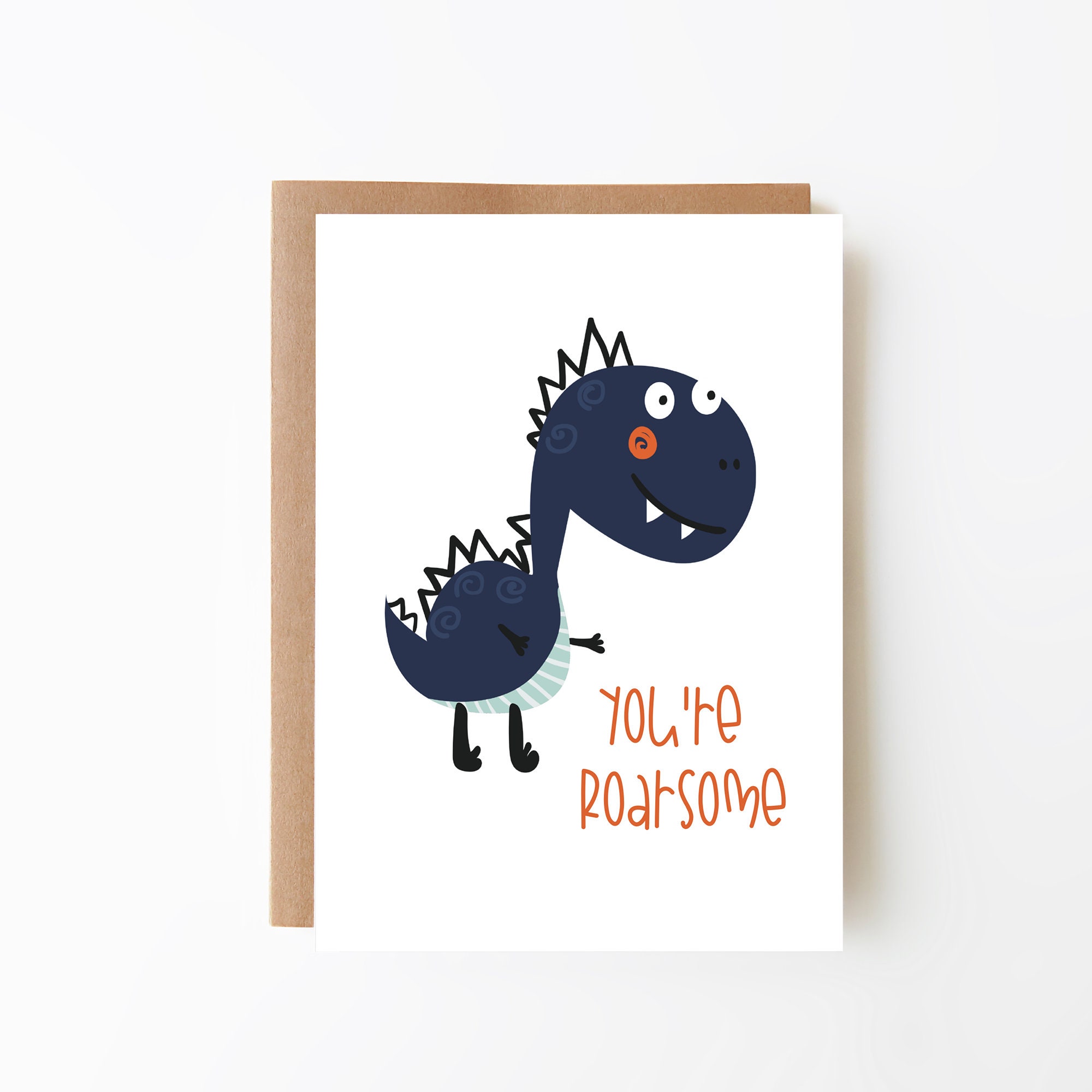 Embroidered Dinosaur You’re Roarsome Card