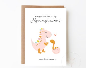 PERSONALISED MOTHER'S DAY Card - "Mummysaurus' Dinosaur + Card For Mum + Personalised Card + Special Card For Mum + Mommy Card + Dino Card