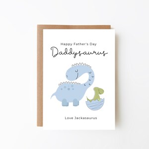 PERSONALISIERTE 'Daddysaurus' Dinosaurier Vatertagskarte - Karte für Dad + Custom Dad Card + Special Card For Dad + Daddy Card + Dino Card