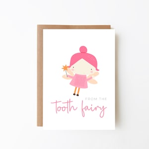 Tooth Fairy Card + Lost Tooth + Digital Download Option + Wobbly Teeth + Pink Fairy + First Tooth + Card For Kids + Fun Card For Toddlers