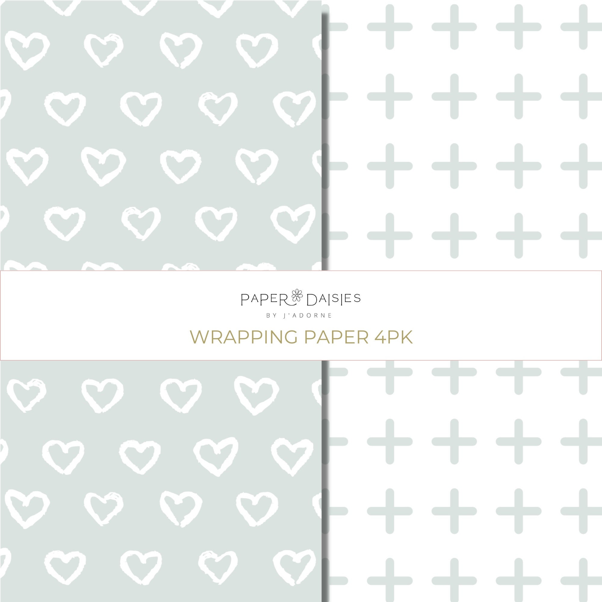 Valentine's Day Wrapping Paper Roll, Cute Fun Love Letter Design