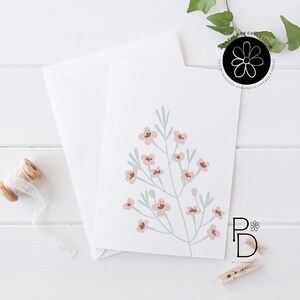 Lot de 4 cartes de vœux en cire avec fleurs - Carte joyeux anniversaire + carte vierge + carte pour elle + carte fleur + carte florale + carte d'amitié + pour maman