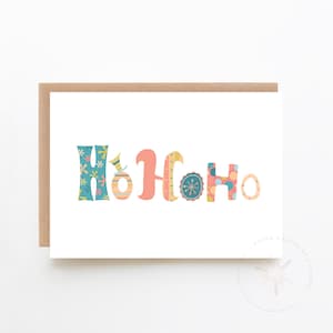 Hohoho Weihnachtskarte - Frohe Weihnachten + Digital Download Option + Xmas + Bunte Weihnachten + Weihnachtskarte für Kinder + Fun Christmas