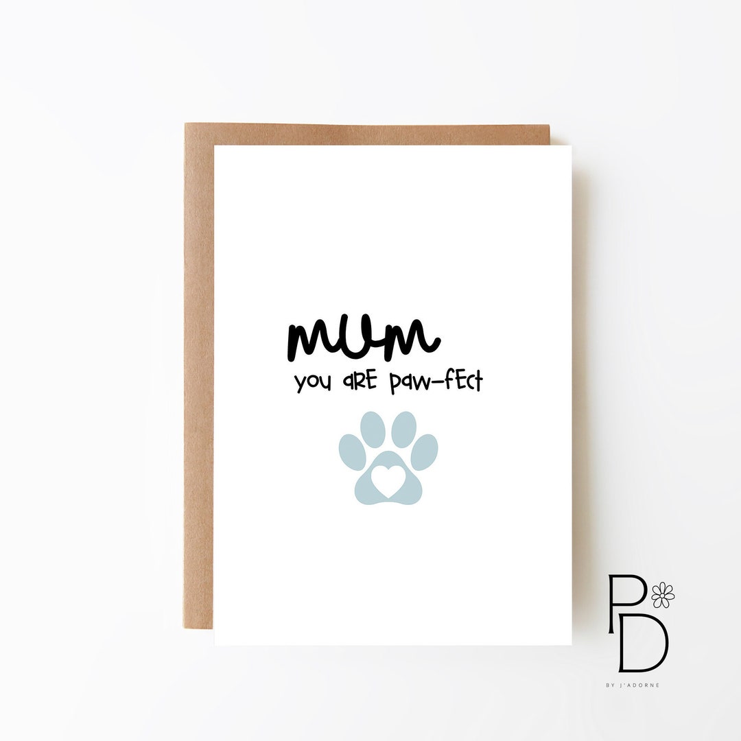 CARD for DOG MUM - Mother's Day Card + Birthday Card for Mum + Fur Baby ...