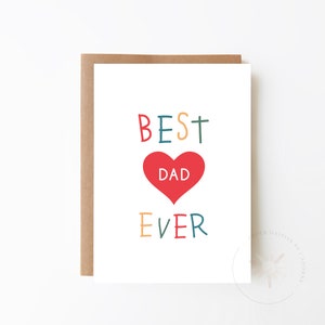 Cartão do melhor pai de todos os tempos - Cartão para o pai + cartão do papai + cartão em branco do dia dos pais + cartão para ele + dia dos pais + presente para o pai + eu amo o pai + cartão do papai