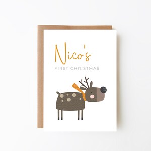 PERSONALISIERTE erste Weihnachtskarte - Baby's erstes Weihnachten + Kinder Weihnachten, digitaler Download Option, angepasste Karte, Karte für Jungen